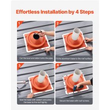 VEVOR Tubo Flessibile per Tetti Metallo 170-355 mm in Silicone -74℃-225℃ 2 Pezzi