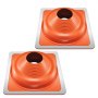 VEVOR Guarnizione per Tubo di Tetto Diametro Esterno 160-300 mm, Guarnizione Flessibile in Silicone Alta Temperatura -74℃-225℃, Base Quadrata in Metallo Resistente, per Camini Tubi di Sfiato 2 Pezzi