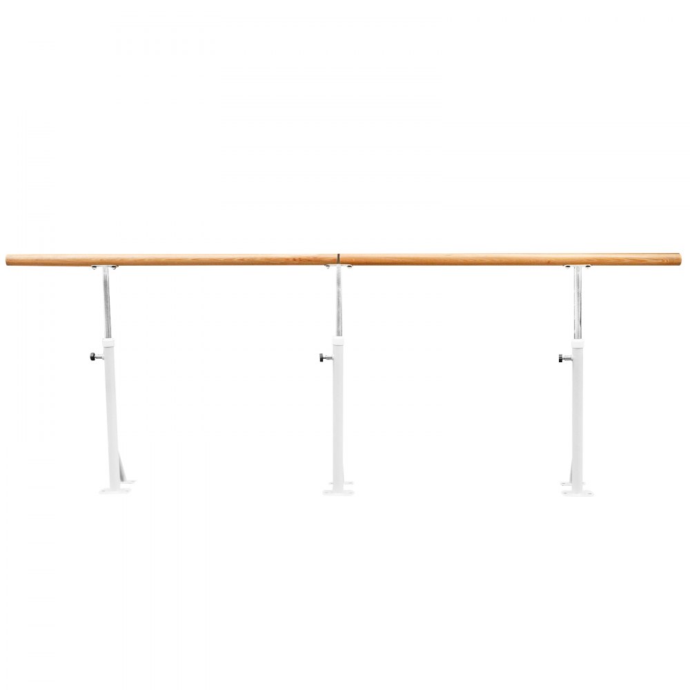 VEVOR Ballet Barra Lunghezza 3M 10 Piedi, Barra Indipendente Barra Singola Barra Montaggio a Pavimento in Bianca, Balletto Singola Barra da Pavimento per Scuola Danza, Studio Palestra Danza, Sala