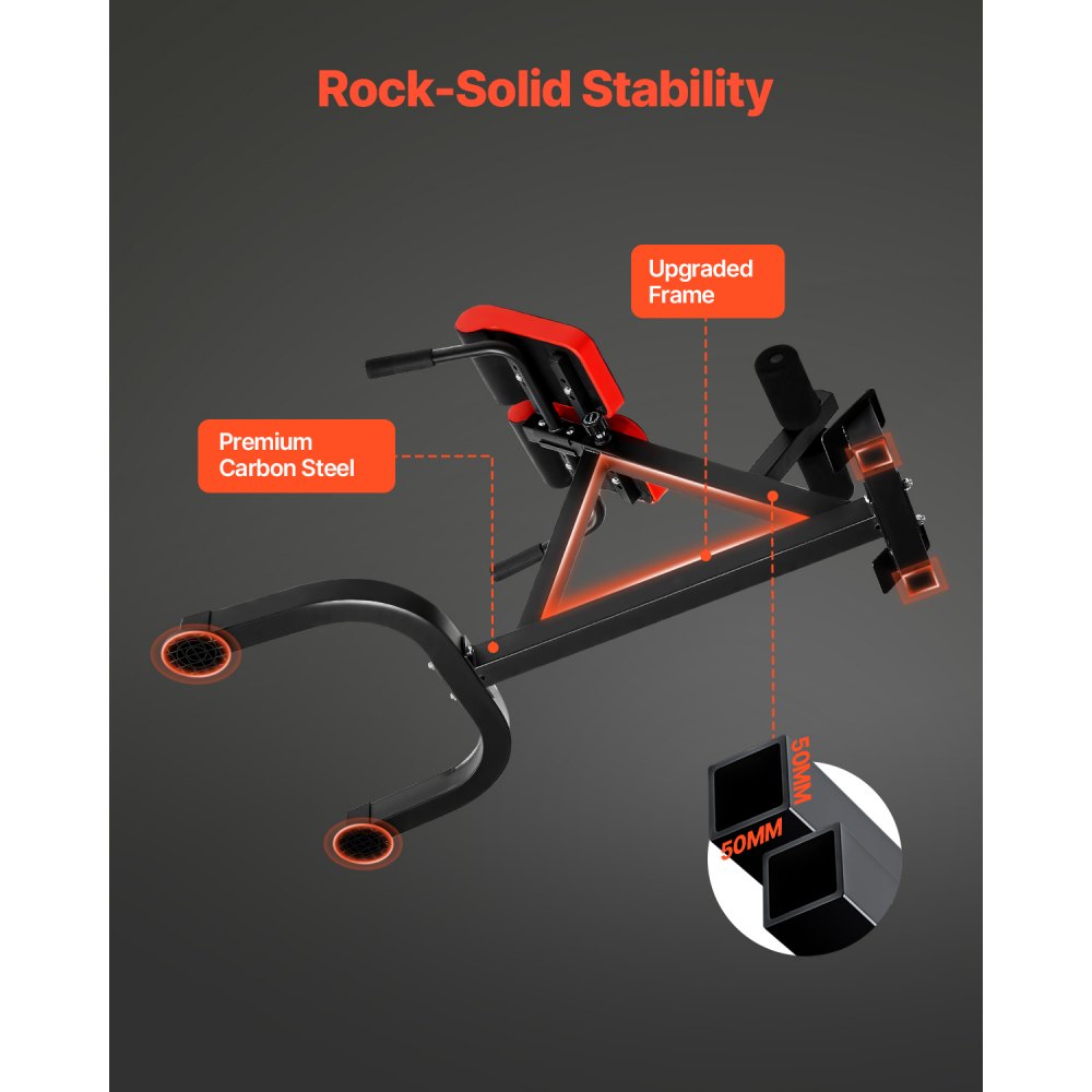 VEVOR Panca Iperestensione Sedia Romana, Macchina di Estensione 136 kg, Attrezzatura per Glutei, Muscoli Posteriori della Coscia, Parte Addominale, Panca per Allenamento Schiena Palestra Domestica