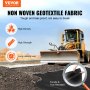 VEVOR Telo Geotessile Non Tessuto 1,8x15,2 m, Tessuto Pacciamante 271 g/m², Telo Pacciamatura Anti Erbacce per Sistemi di Drenaggio, Paesaggistica, Copertura Non Tessuto Geotessile del Terreno, Nero