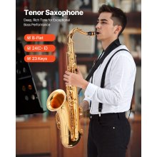 VEVOR Kit Sassofono Tenore in Ottone Si Bemolle per Principianti con Accessori
