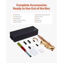 VEVOR Kit Sassofono Tenore in Ottone Si Bemolle per Principianti con Accessori