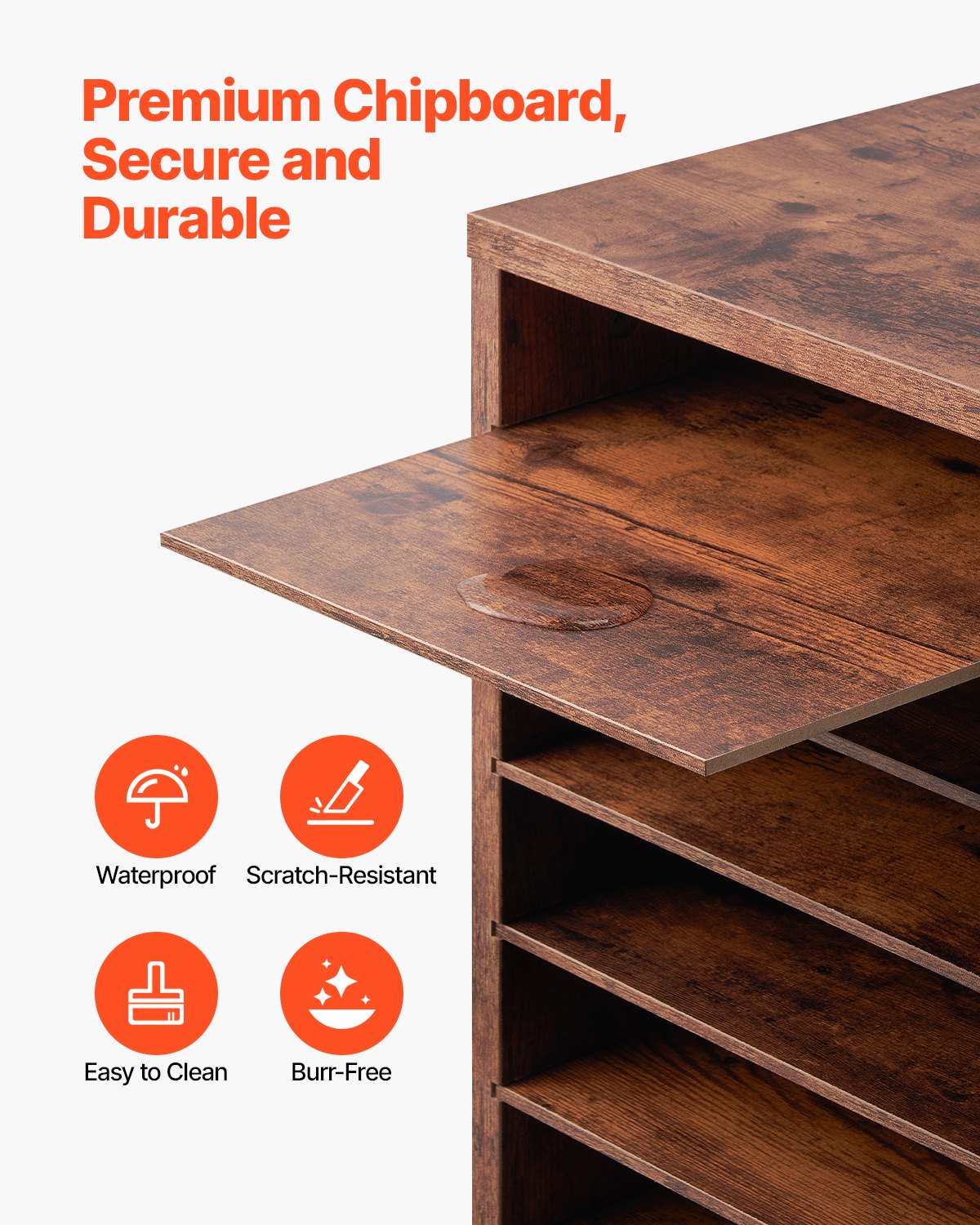 VEVOR Organizzatore per Documenti, Cassetta Postale con 24 Scomparti, Smistatore con Ripiani Rimovibili, Organizzatore di Letteratura in Legno Truciolato per Ufficio File Carta, Marrone Scuro