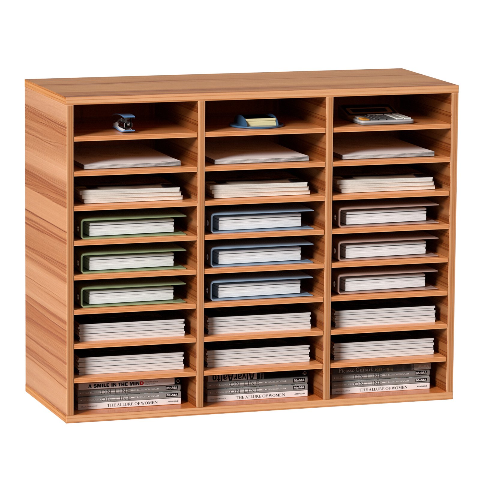 VEVOR Cassetto Mobiletto Portadocumenti max. 27 Scomparti Portadocumenti, Cassetto Portadocumenti in Legno Materiale MDF Organizzatore in Legno per Documenti Carte Riviste File per Ufficio, Scuola