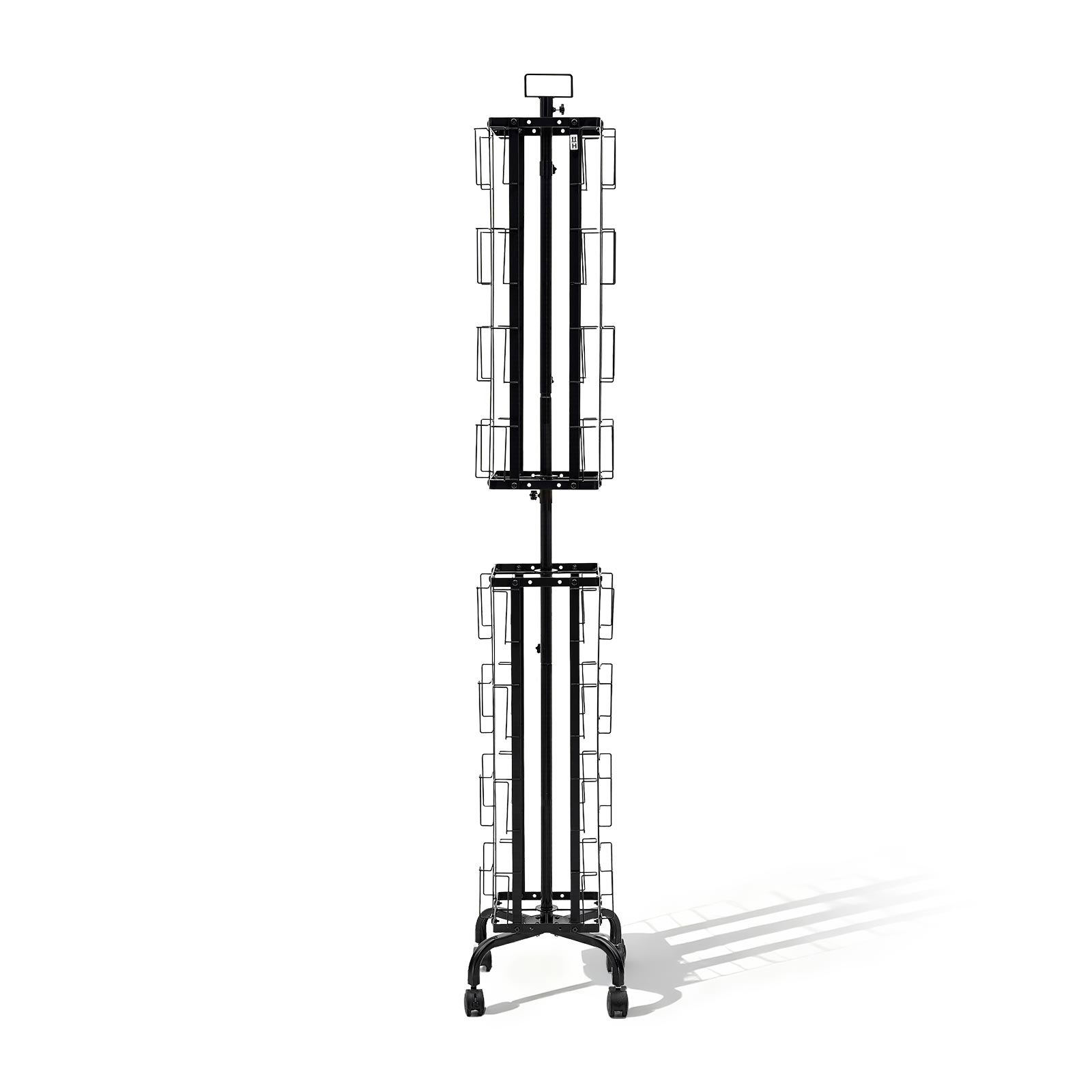 VEVOR Greeting Cards Display Rack, 32 Pockets Rotating Postcard Brochure Display Stand, 360° Spinning Card Display Rack with Sign Holder & 4 Wheels (2 Lockable) for Exhibitions Office Trade Show