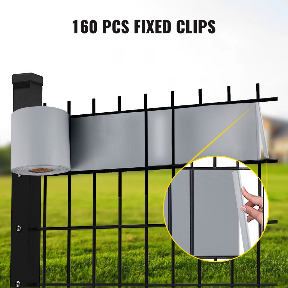 Vevor 4 Rotoli Schermo Privacy Balcone In Grigio Pvc Per Recinzione 65m X 19cm