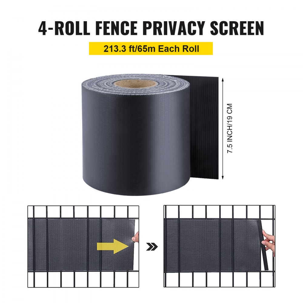 Vevor Schermo Per Privacy Balcone 4 Rotoli Per Recinzione In Pvc Da 6500x19 Cm
