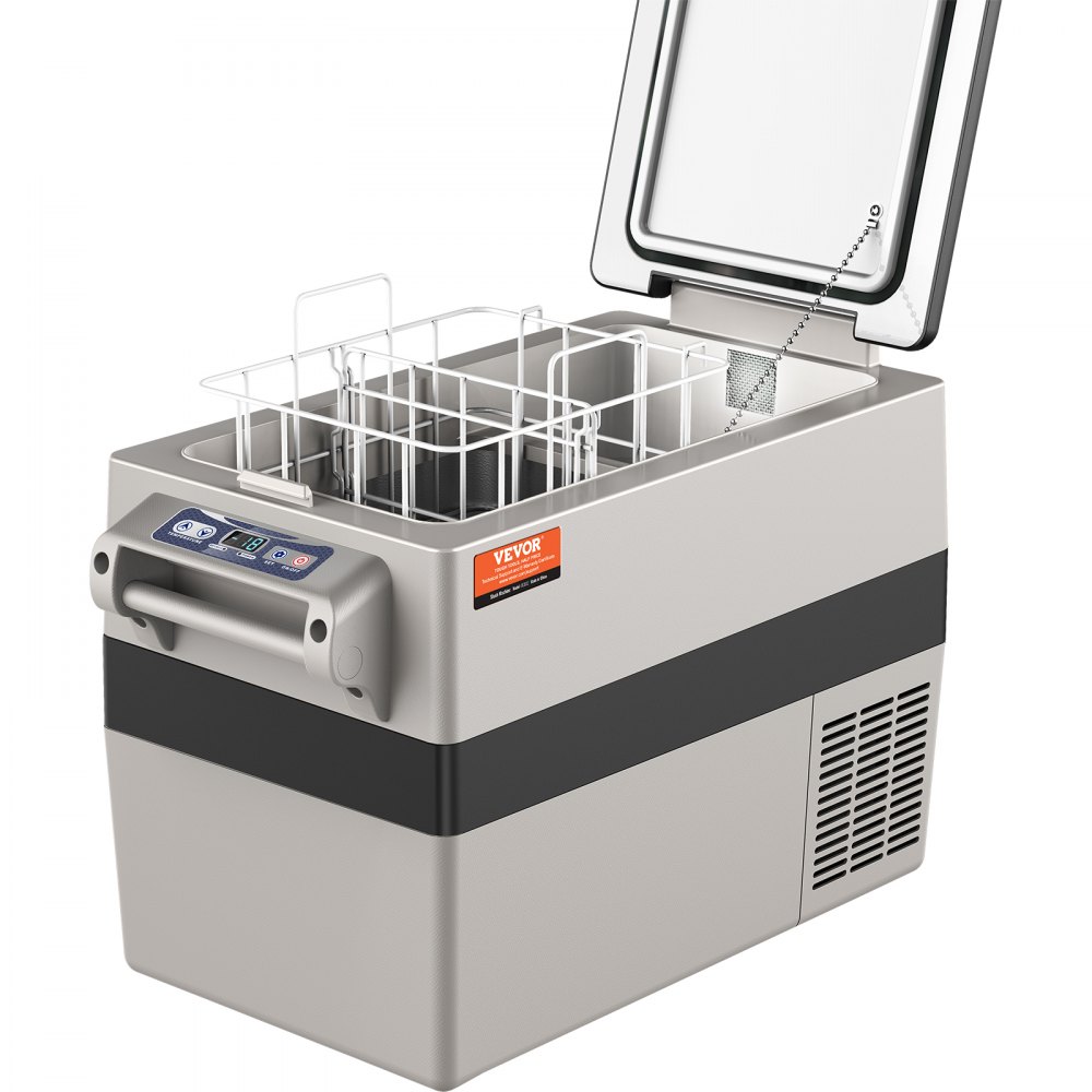 VEVOR Frigo per Auto 12V, Congelatore Portatile a Doppia Zona 42 Litri, Gamma Regolabile -4 ℉ a 50 ℉, Dispositivo di Raffreddamento a Compressore da Esterno 12/24 V CC e 100-240 V CA