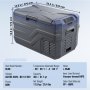 VEVOR Frigorifero per Auto, Frigo per Auto da 12 Volt, Congelatore Portatile a Zona Singola da 30 L con Luce Integrata, -20 ~ 20 ℃, 12/24V DC e 100-240V AC Compressore per Esterno, Campeggio, Camper