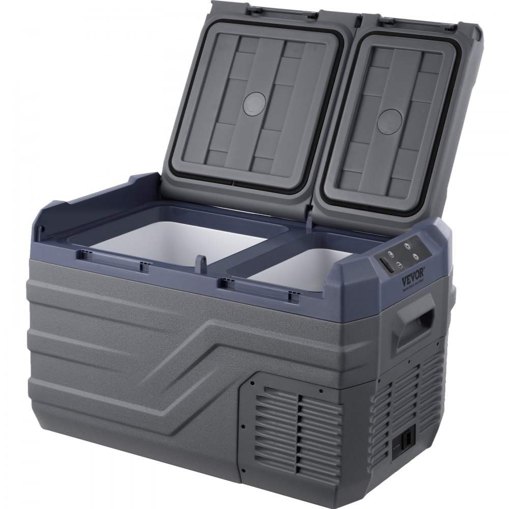 VEVOR Frigorifero per Auto, Congelatore Portatile Doppia Zona 25 L, 12 Volt, Gamma Regolabile da -20 ~ 20 ℃, Dispositivo di Raffreddamento a Compressore 12/24 V CC e 100-240 V CA per Campeggio Camper