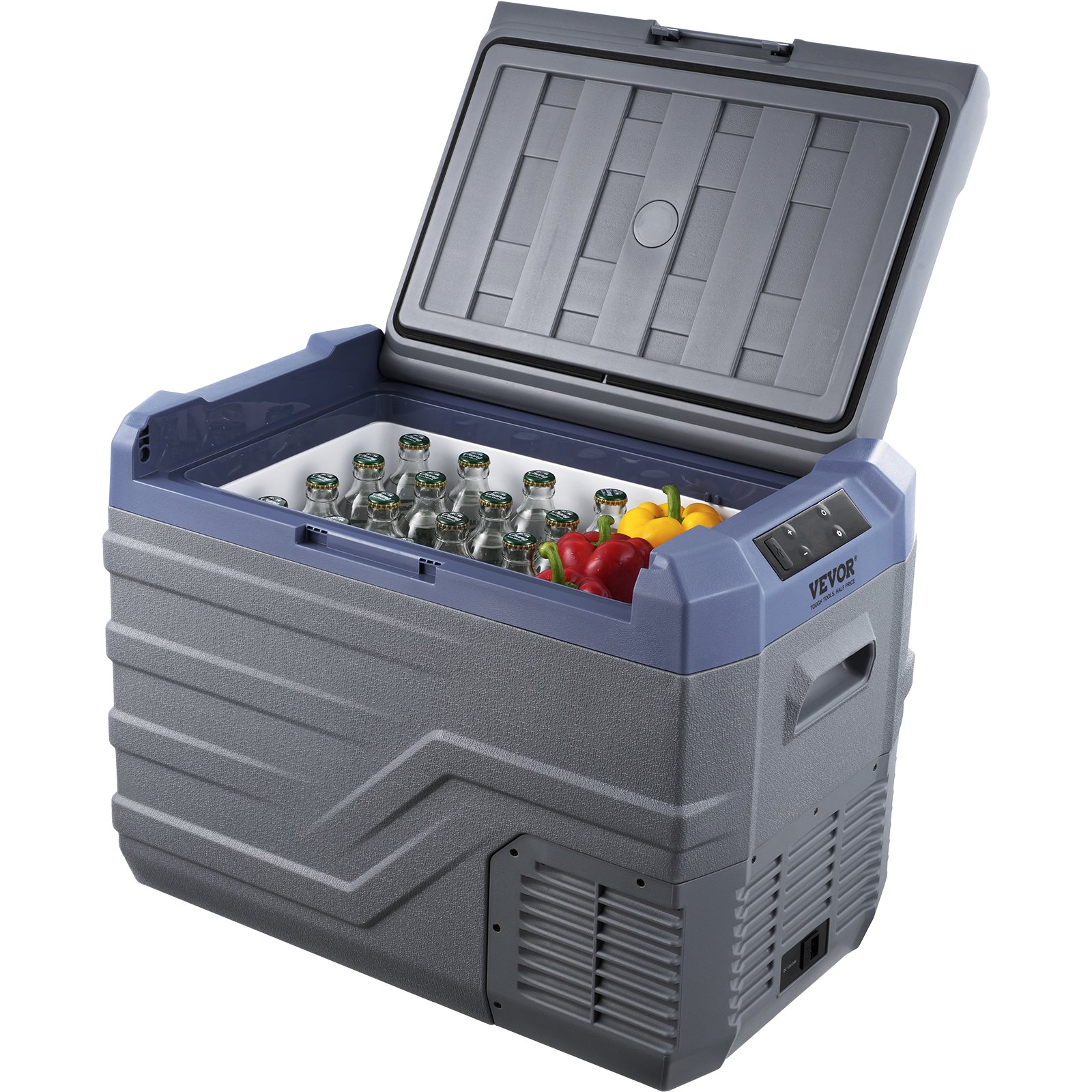 VEVOR Frigorifero per Auto, Frigo per Auto 12V, Congelatore Portatile a Zona Singola 37L con Luce Incorporata, -4℉-68℉, 12/24V DC e 100-240V AC Compressore per Esterni, Campeggio, Camper, RV