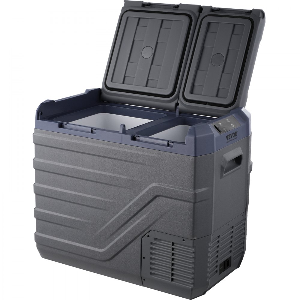 VEVOR Frigorifero per Auto, Congelatore Portatile Doppia Zona 40 L, 12 Volt, Gamma Regolabile da -20 ~ 20 ℃, Dispositivo di Raffreddamento a Compressore 12/24 V CC e 100-240 V CA per Campeggio Camper