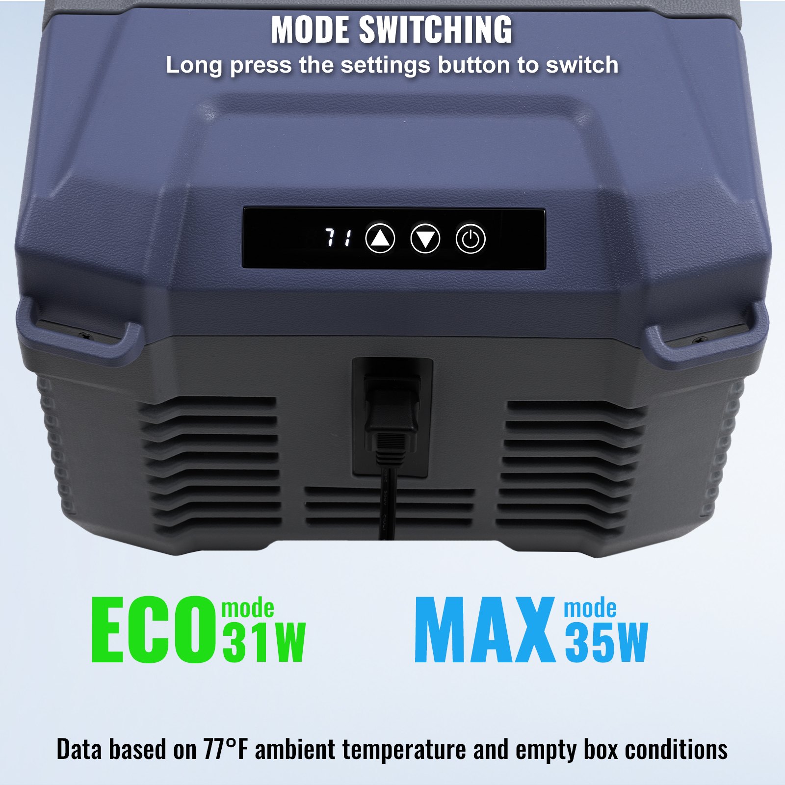 VEVOR Car Refrigerator, 12-Volt Car Refrigerator, Portable 9-Liter Single-Zone Freezer, Adjustable Range from -4℉ to 68℉, 12/24V DC and 100-240V AC Compressor Cooler for Outdoor, Camping, RV
