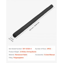 VEVOR Sacchetto Filtrante per Sedimenti 12,7 cm x 3 m, Antierosione, Anti-foglie, Confezione da 4 pezzi, Barriera Riempimento in Polipropilene per Gestione d'Acqua Piovana, Protezione Drenaggio