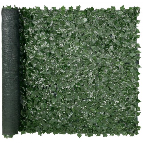 VEVOR Recinzione per Privacy Foglie d'Edera 249x150 cm, Recinzione da Parete di Prato Artificiale, Recinzione per l'Edera Verde con Supporto a Rete, Siepi Finte Decorazione Giardino Cortile Balcone
