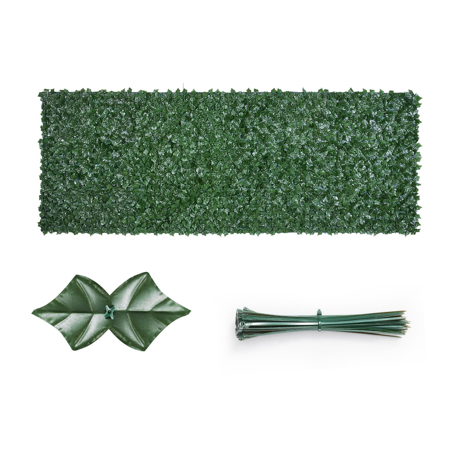 VEVOR Recinto per privacy edera 2440 x 1830 mm, Recinto per privacy foglie artificiale collegamento rinforzato, Siepe artificiale foglie decorazione per giardino, cortile, balcone terrazza