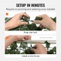 mani che installano la recinzione per la privacy in edera VEVOR, agganciando e bloccando le foglie e fissandole alla recinzione con fascette.