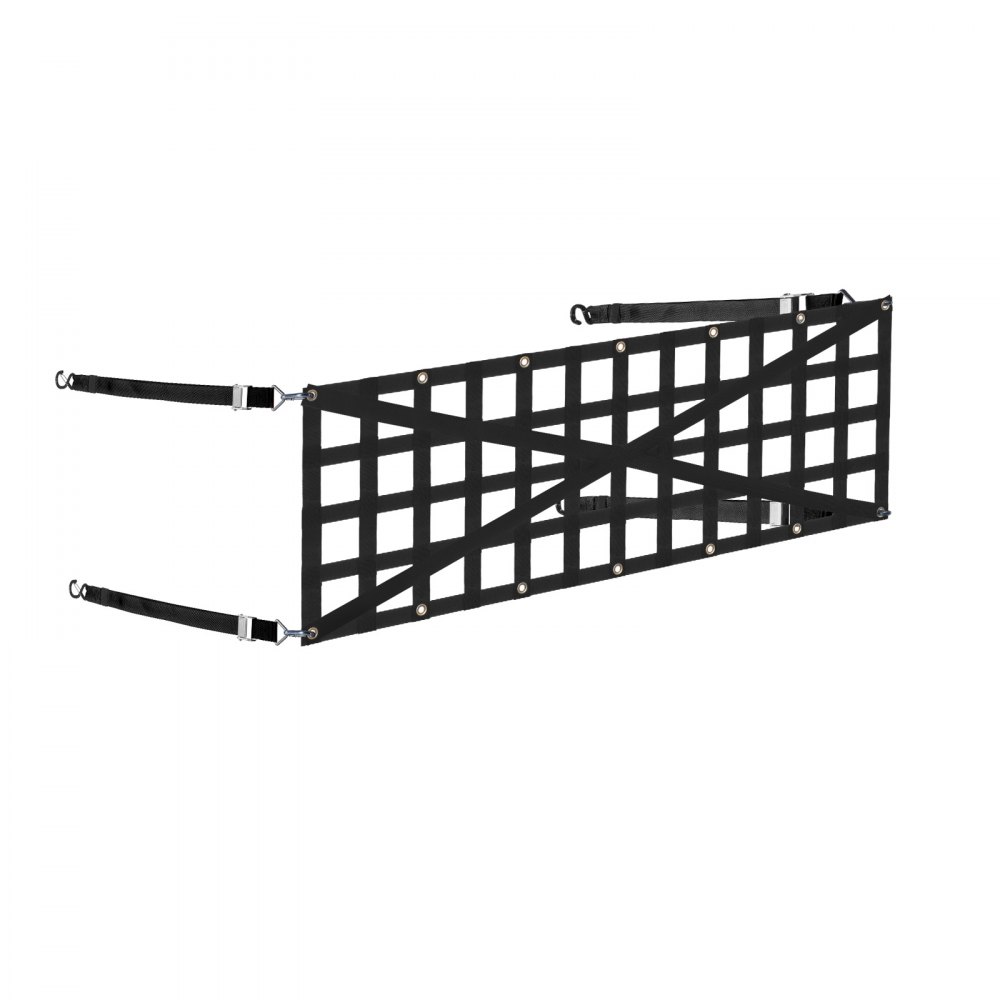 VEVOR Rete per Portellone Posteriore,  1380 x 470 mm, Rete per Carichi Pesanti per Cassone di Camion con 4 Cinghie Telescopiche Regolabili, Rinforzato Incrociato Adatta per Pick-up Camion Jeep SUV