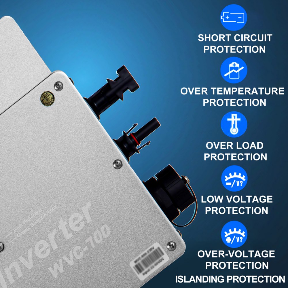 Vevor Invertitore Solare Connesso Alla Rete 700w Micro Inverter Mppt Grid Tie