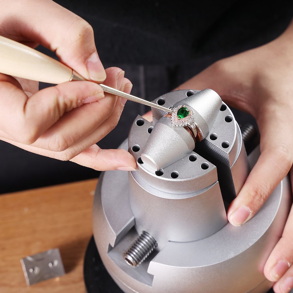 VEVOR Morsa a Sfera, Strumento Impostazione dell'Incisione da 127 mm, Morsa Incisione a Rotazione 360°, Blocco Standard da 69 Pz, Strumenti di Blocco d'Incisione dei Gioielli per Lavorazione dei Gioielli