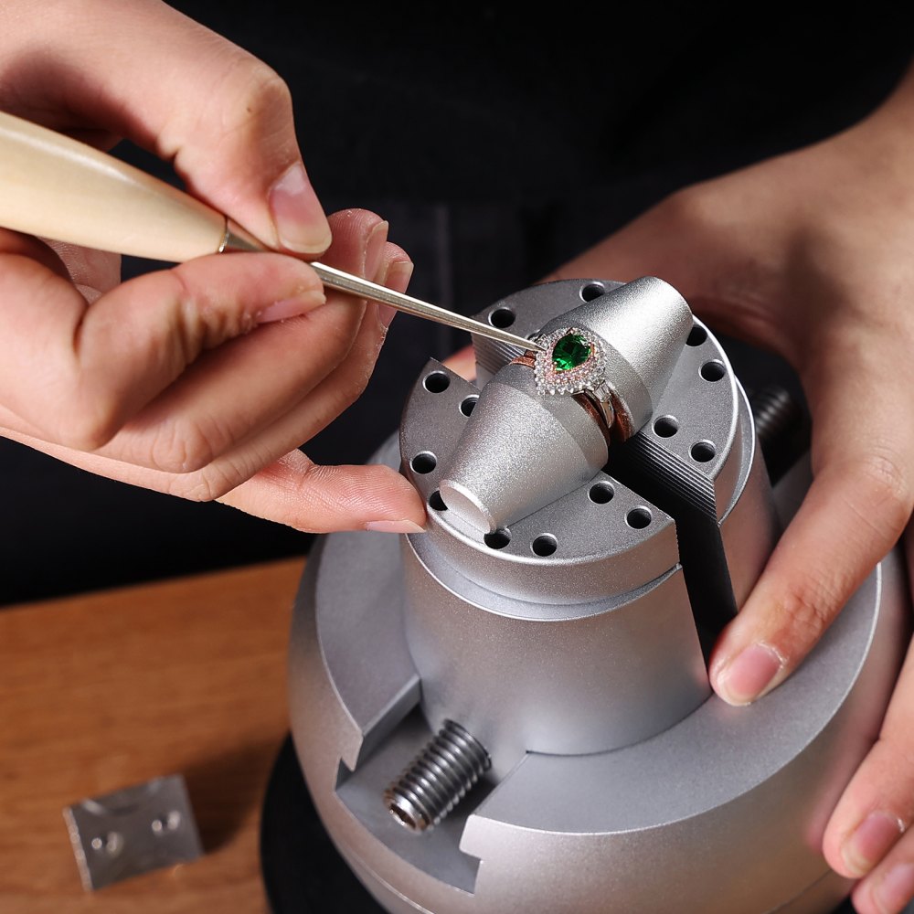 VEVOR Ball Vise, 5-Inch Engraving Setting Tool, 360° Rotating Engraving Block Vise, 35-Piece Attachment, Jewelry Engraving Block Tools, Standard Block for Gemstone Inlays and Small Engraving
