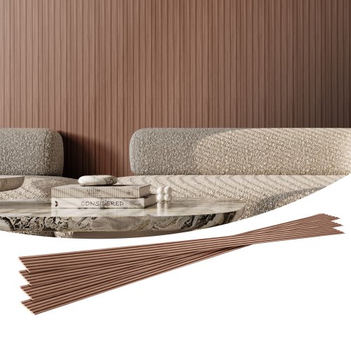 VEVOR Pannelli Acustici a Doghe in Legno, 8 Pezzi Pannelli Parete in Legno WPC con Accento per Pareti, Pannelli da Parete  in Finto per Decorazioni e Ridurre Rumore, 2450 x 166 x 9 mm, Rovere Grigio