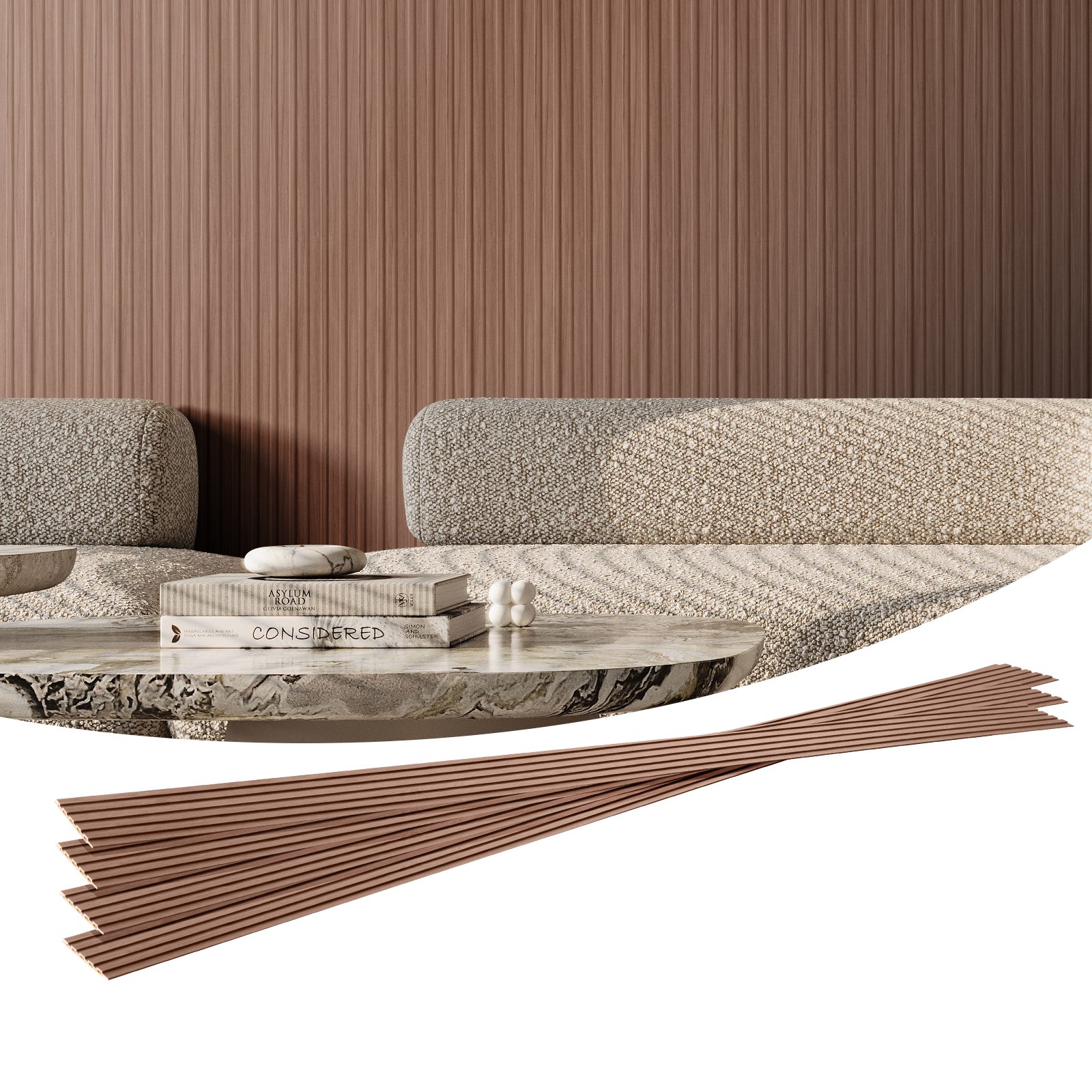 VEVOR Acoustic Panels, Set of 8, Acoustic Panels, 2450 x 166 mm, WPC Accent Wood Wall Panels for Modern Interior Walls, Artificial Wood Wall Panels for Stylish Decor and Noise Reduction, Gray Oak