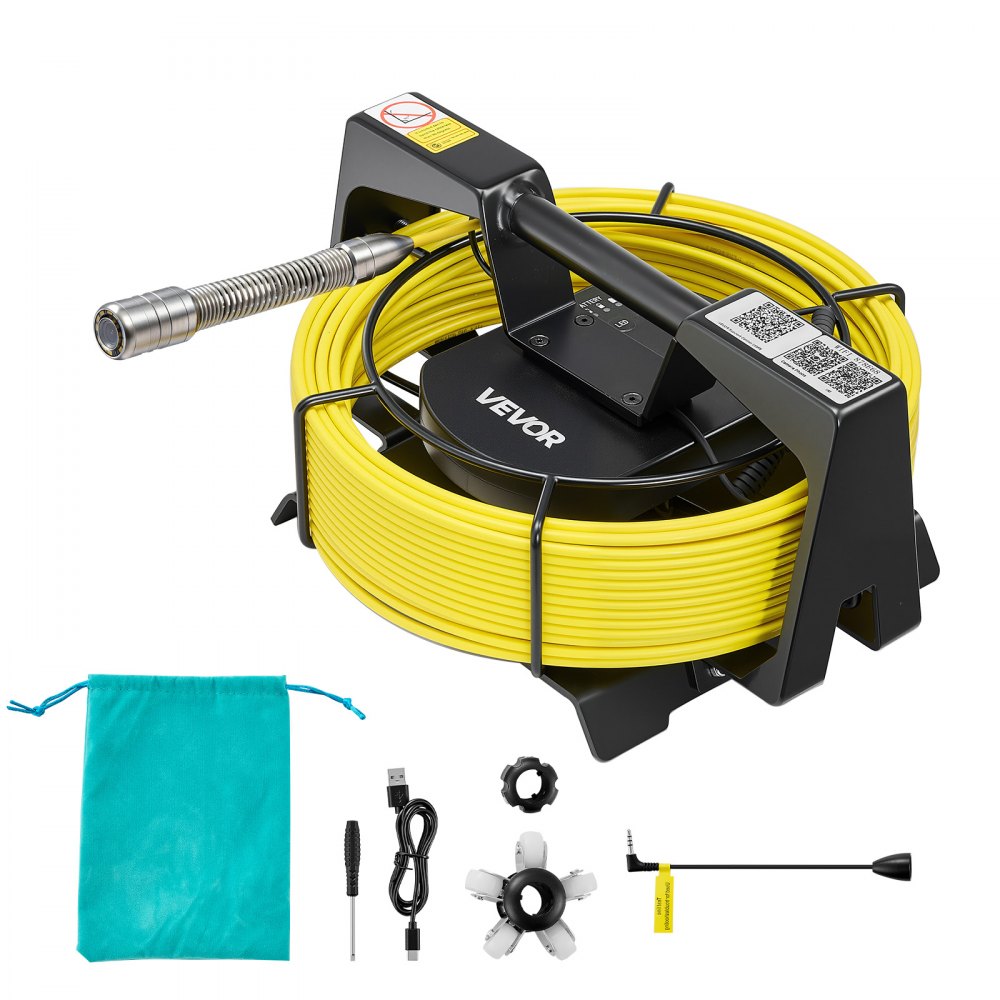 VEVOR 2026 Upgraded Sewer Camera with WiFi, 30m Drain Pipeline Camera, IP68 Snake Plumbing Cameras with Light- 12 LEDS, Wireless WiFi Connectivity to Phone/Tablet for Sewer Duct Pipe Inspection