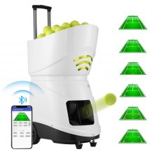 VEVOR Lancia Palline Tennis Automatico Portatile, Macchina per Palline da Tennis, Lanciatore 150 Palline, Trapano Multimodale 5 Motori, Oltre 2 Ore Gioco, Batteria Ricaricabile, Controllo Remoto App
