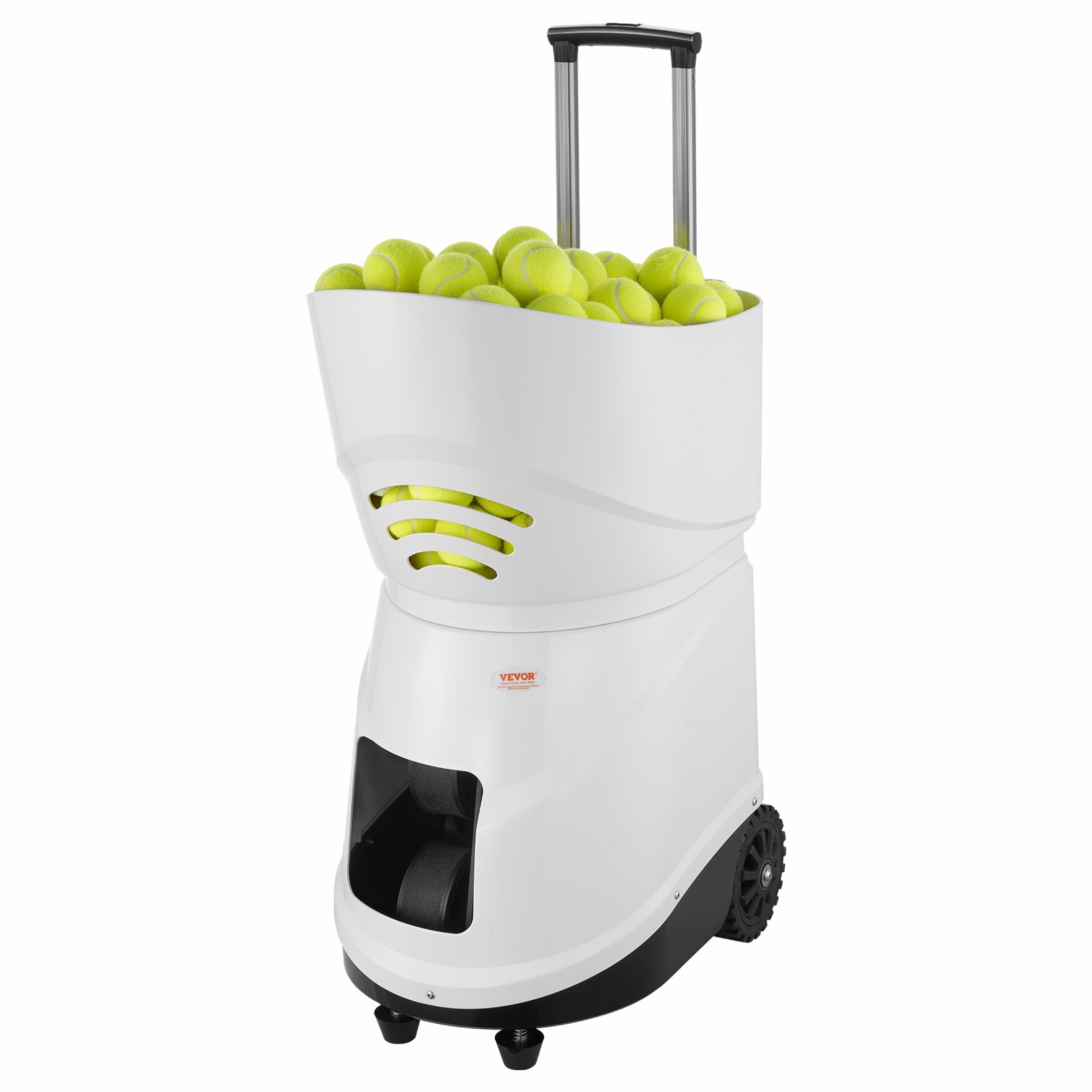 VEVOR Tennis Ball Machine, Automatic Portable Tennis Ball Launcher, Practice Launcher for 150 Balls, Tennis Training, 5 Motors, Multi-Mode Exercises, Over 2 Hours of Playtime, Rechargeable Battery, Remote Control via App