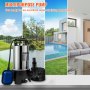 VEVOR Pompa Sommersa Elettrica da Drenaggio per Acqua Sporca 1100W da Giardino Laghi Pozzo, Elettropompa a Immersione per Drenaggio di Acque Sporche Nere Scure 2,7A 1100W per Piscina Giardino Pozzetto
