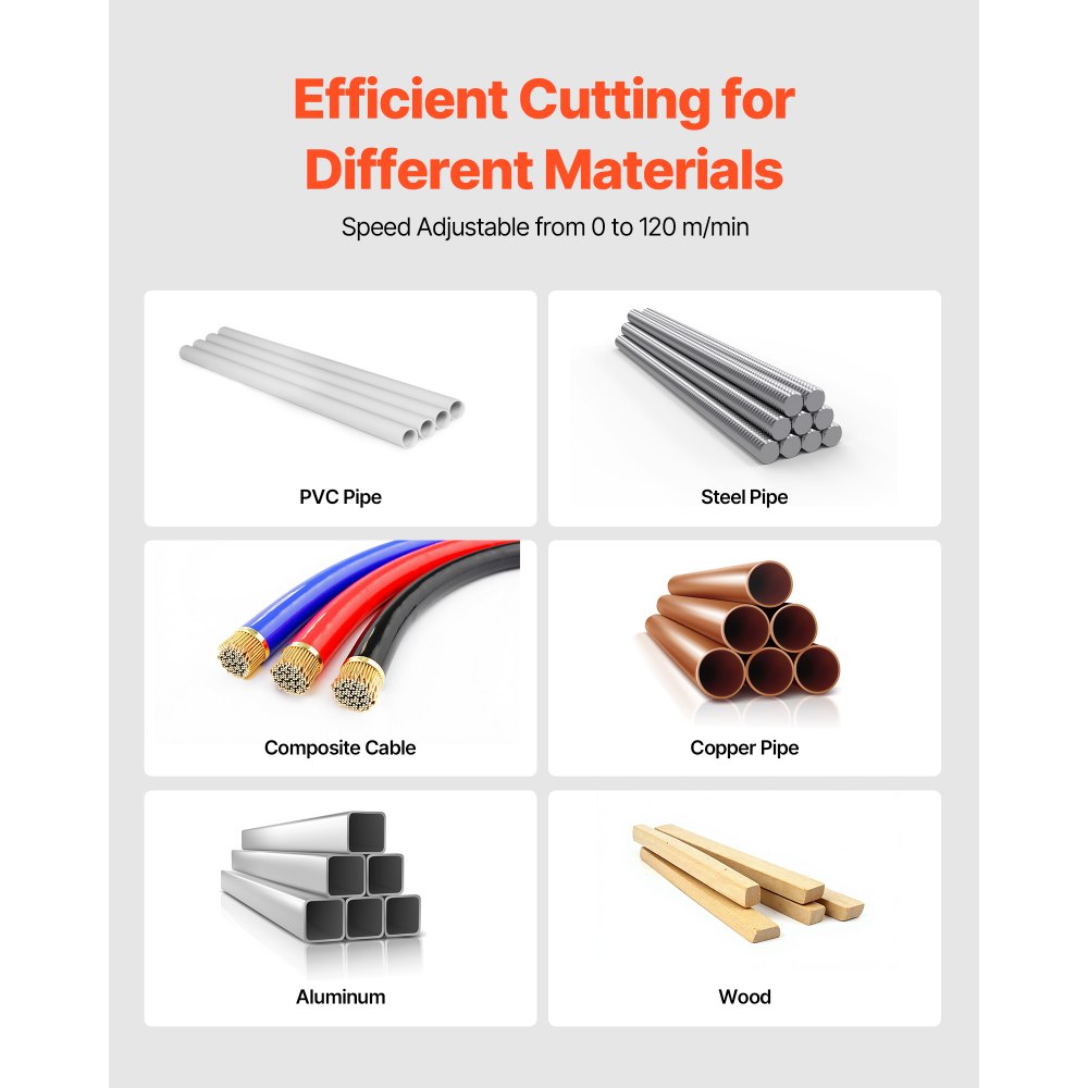 VEVOR Sega a Nastro Portatile da 20 V, Taglio Profondo da 127 mm, 360 W con Motore Brushless, Portatile e Compatta Senza Fili, Ganci per Appendere, Velocità Variabile, Solo Utensile Nudo