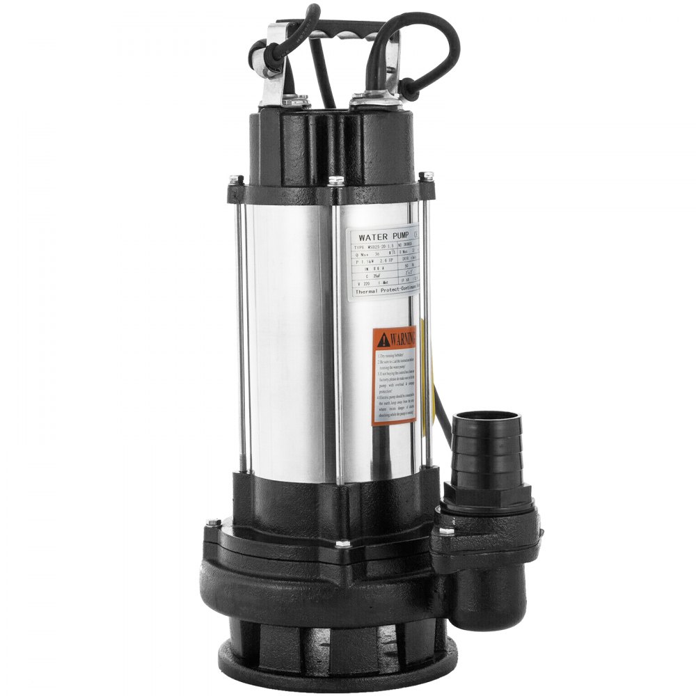 Pompa Sommersa 2hp Elettropompa Acciaio Inox 1500w Per Fogna Acque Sporche 22m