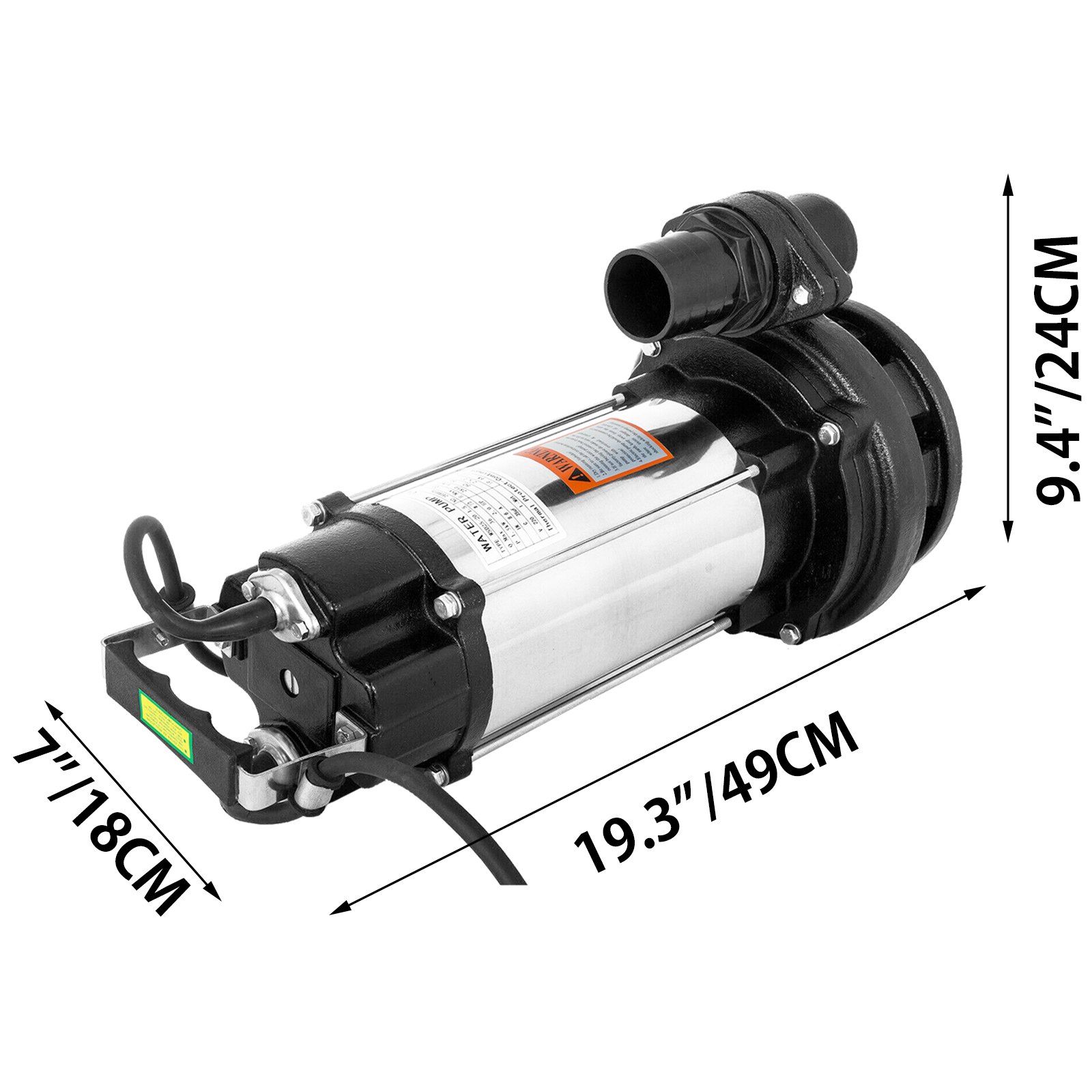 Pompa Sommersa 2hp Elettropompa Acciaio Inox 1500w Per Fogna Acque Sporche 22m