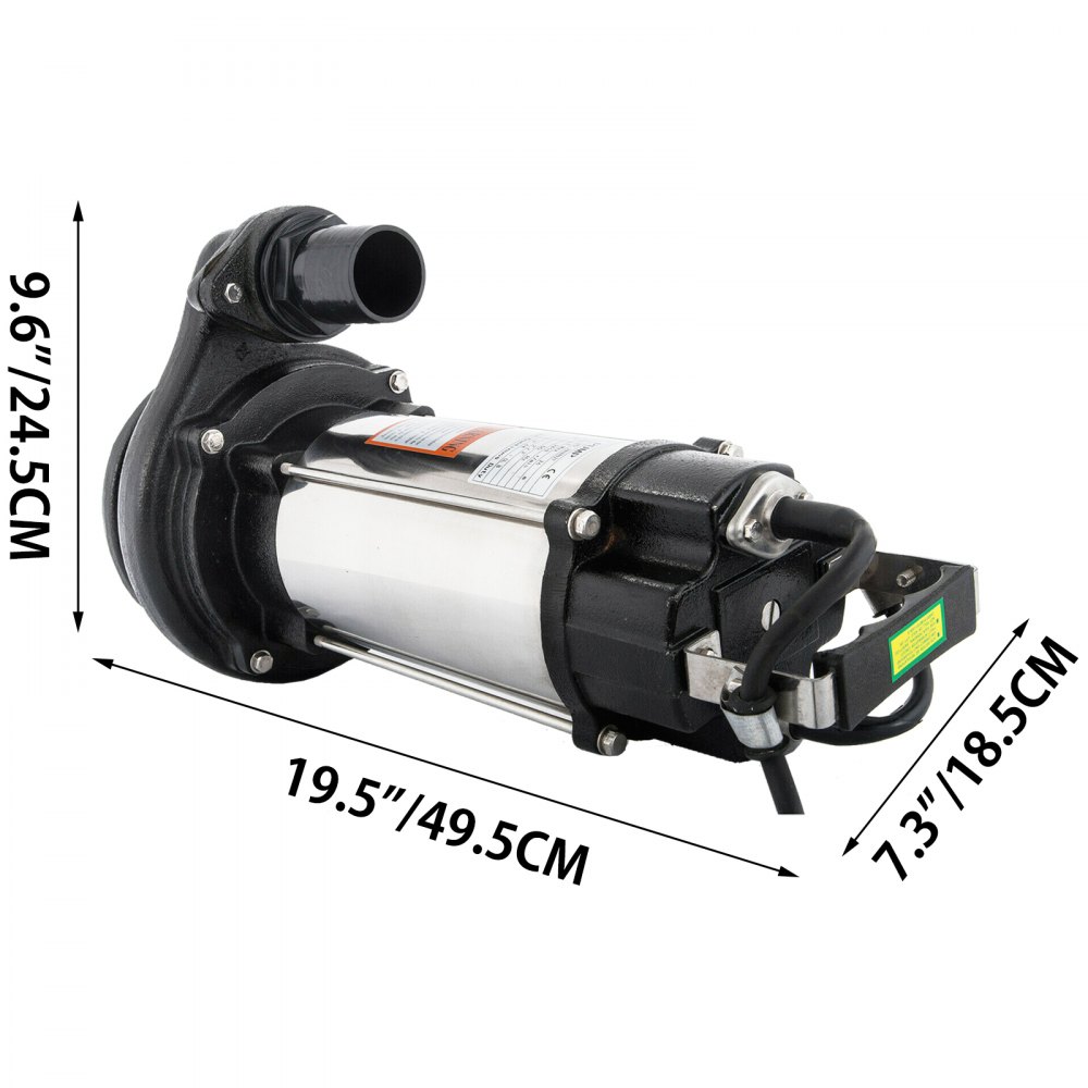 Pompa Sommersa Elettropompa 49' Acciaio Inox 2200w Per Fogna Acque Sporche 26m