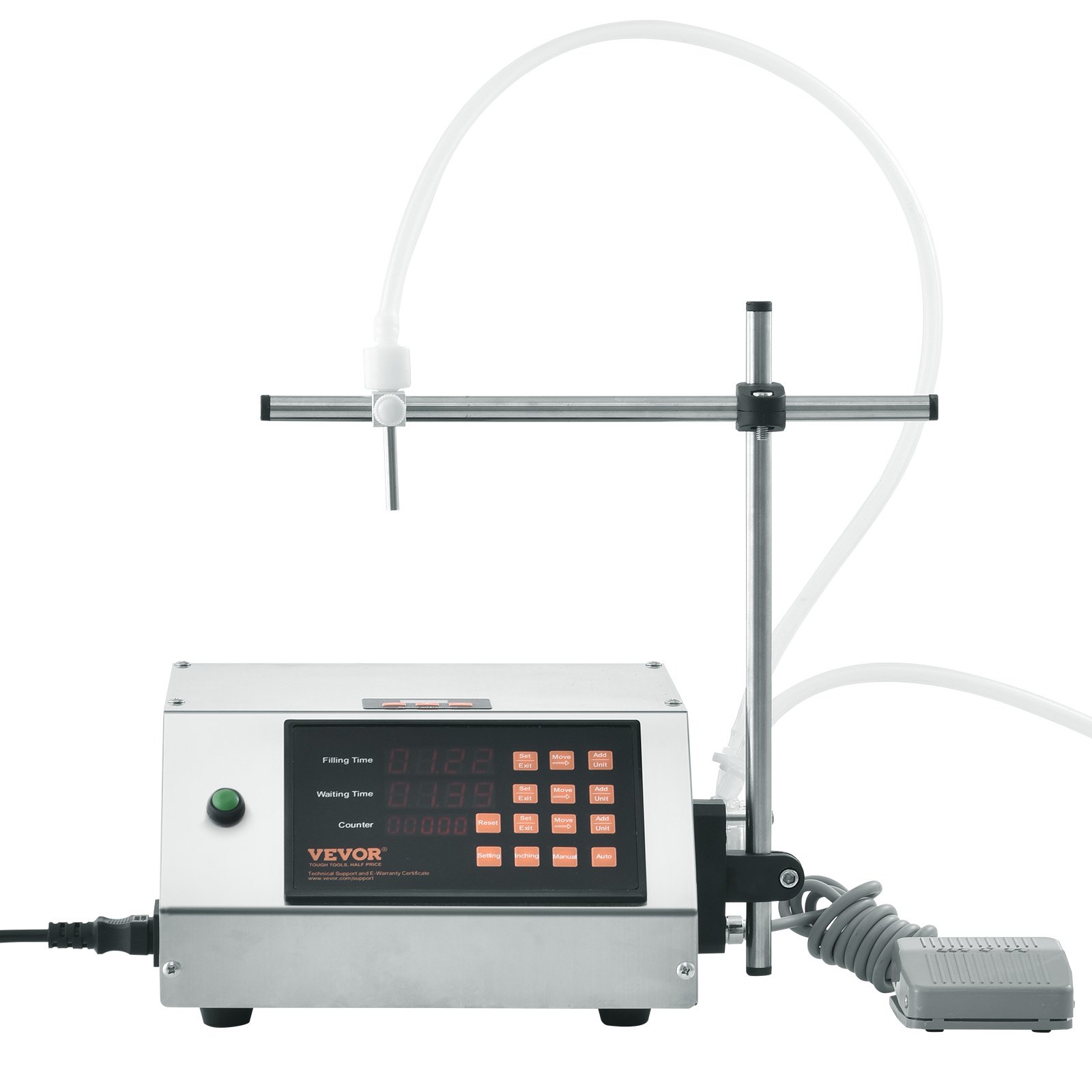 VEVOR Riempitrice Liquidi Capacità di Pesatura 5-650 mL, Riempitrice Liquidi Automatica per Bottiglie Controllo Digitale, Riempitrice da Banco con Pompa Peristaltica Acqua Latte Vino Bevande Shampoo