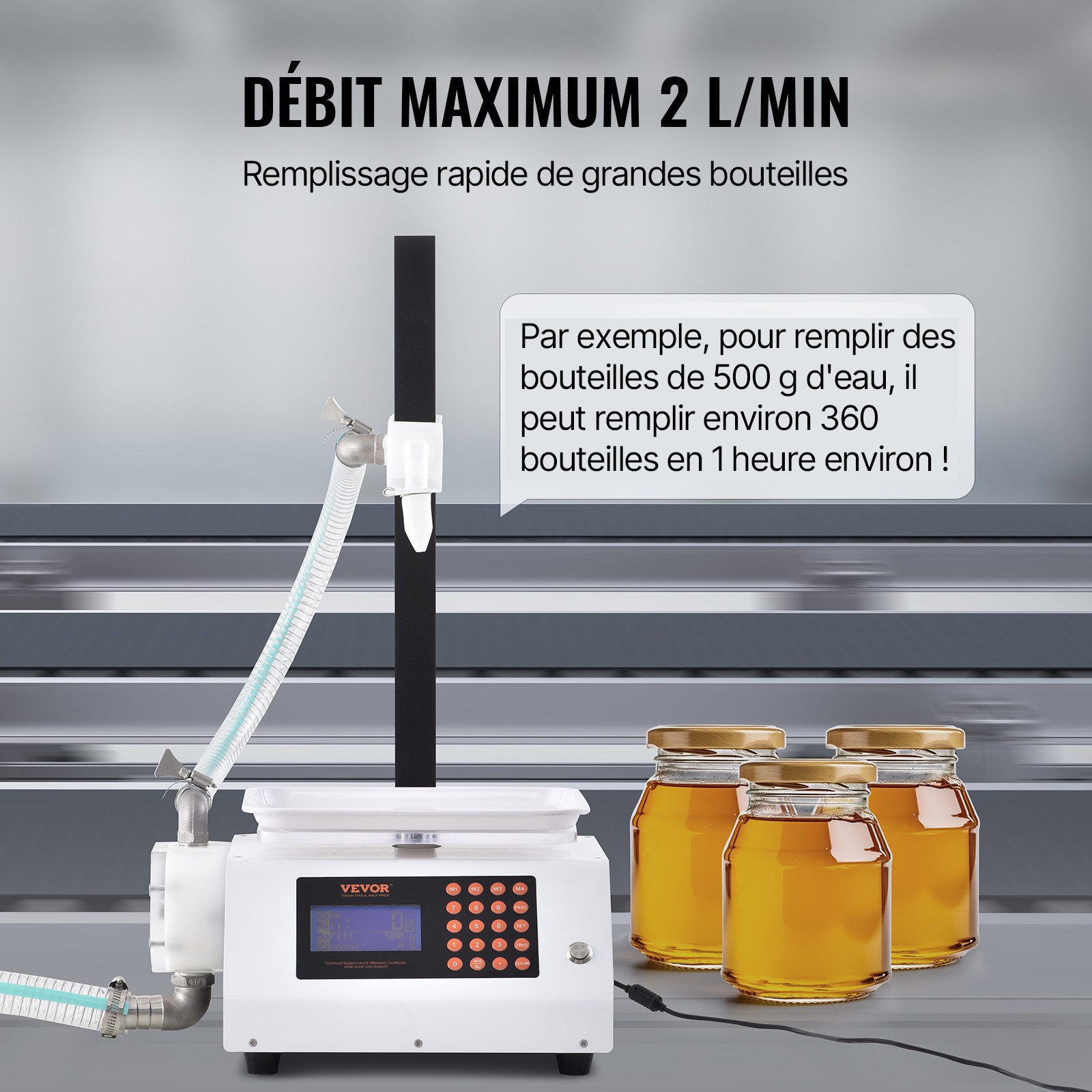 VEVOR Riempitrice per Liquidi Capacità Pesatura 5-5000g, Riempitrice Liquidi Automatica per Bottiglie Controllo Digitale, Riempitrice da Banco con Pompa Peristaltica Liquido ad alta Viscosità