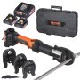 VEVOR Kit di Utensili per Pressatura e Batteria, Utensile Elettrico per Crimpatura di Tubi con Ganasce M15, M22, M28, Pressatura con 2 Batterie 18 V 2,0 Ah, Caricabatterie Rapido e Custodia Trasporto