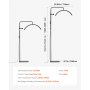 VEVOR Lampada da Pavimento per Centro Estetico LED Dimmerabile 40W, Lampada da Terra ad Arco 23 pollici con Supporto di Telefonino con Telecomando per Salone Bellezza Cura di Pelle Trucco
