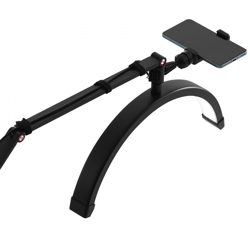 VEVOR Lampada da Tavolo per Unghie con Pinza da 20 W con Supporto per Telefonino Luminosità Temperatura del Colore Regolabile, Lampada da Tavolo a LED ad Arco per Trucco Salone Bellezza