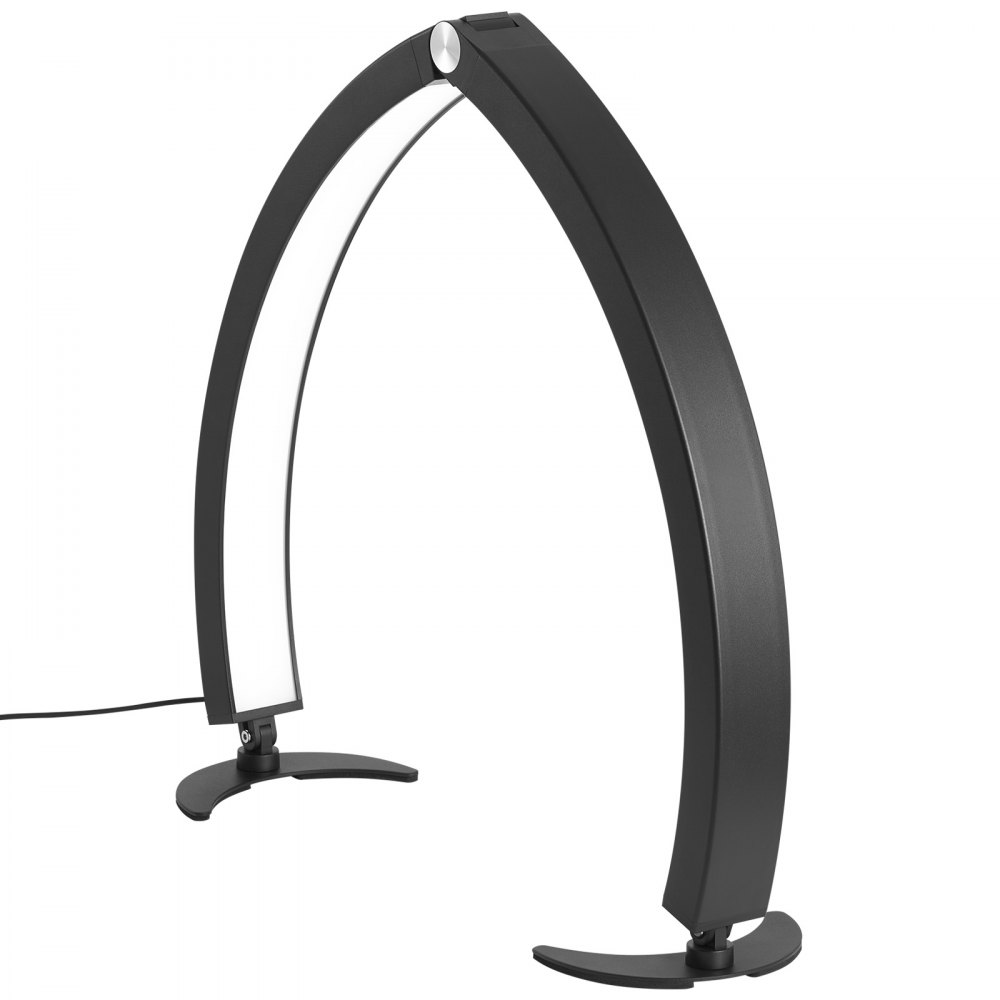VEVOR Lampada da Tavolo per Unghie a Forma di Mezzaluna da 40 W con Supporto per Telefonino Luminosità Temperatura del Colore Regolabile, Lampada da Tavolo a LED ad Arco per Trucco Salone Bellezza