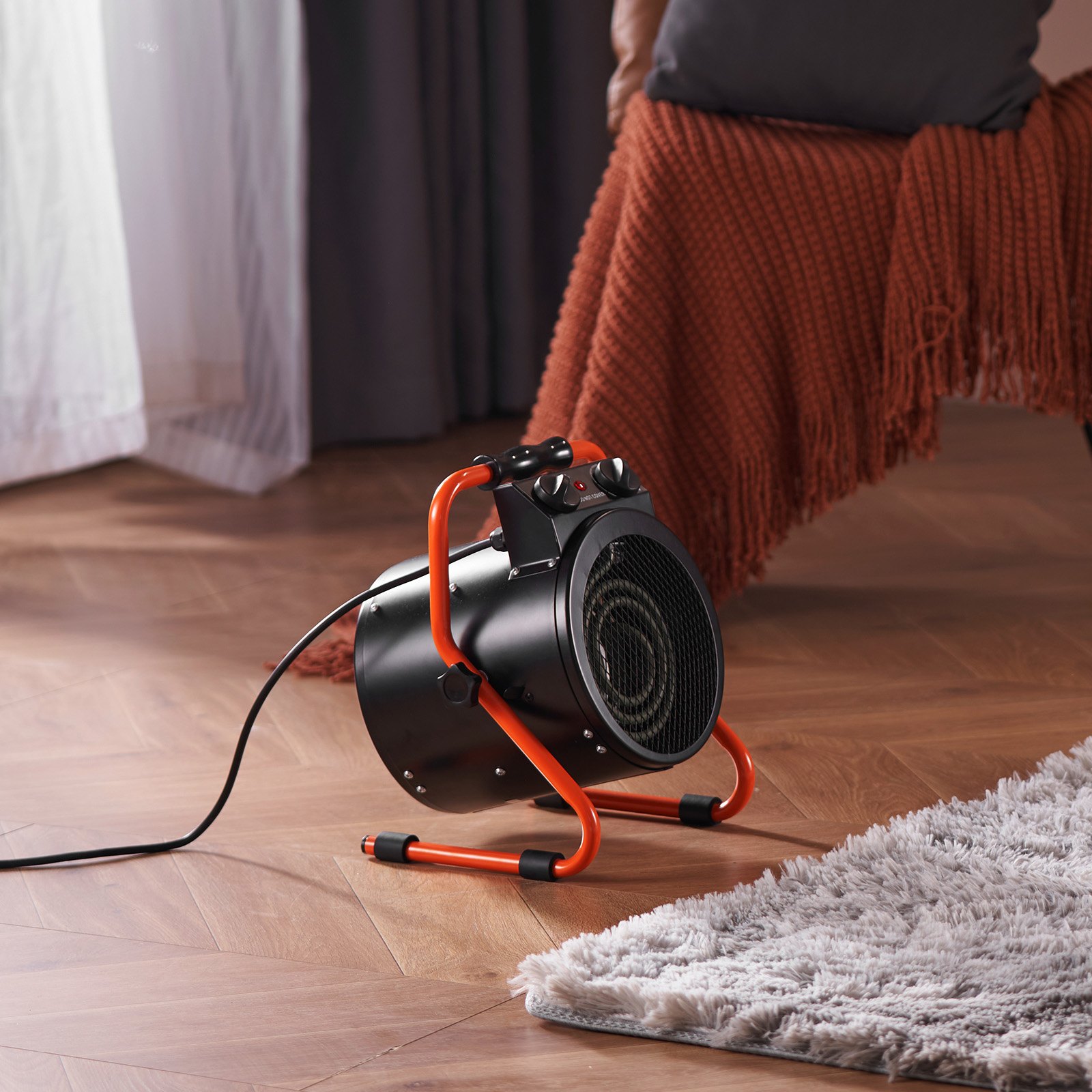 VEVOR Riscaldatore per Serra, Riscaldamento 2000 W Ventola Riscaldatore Elettrico Portatile di Piccole Dimensioni, Protezione Surriscaldamento, Impostazione 2 Velocità, per Serra, Stanza dei Fiori