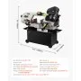 VEVOR Troncatrice a Nastro Orizzontale per Metallo 17,78 x 30,48 cm Troncatrice a Nastro per Taglio Verticale in Metallo con Motore 1,1 kW Regolazione dell'Angolo 0 a 45° per Metallo e Plastica