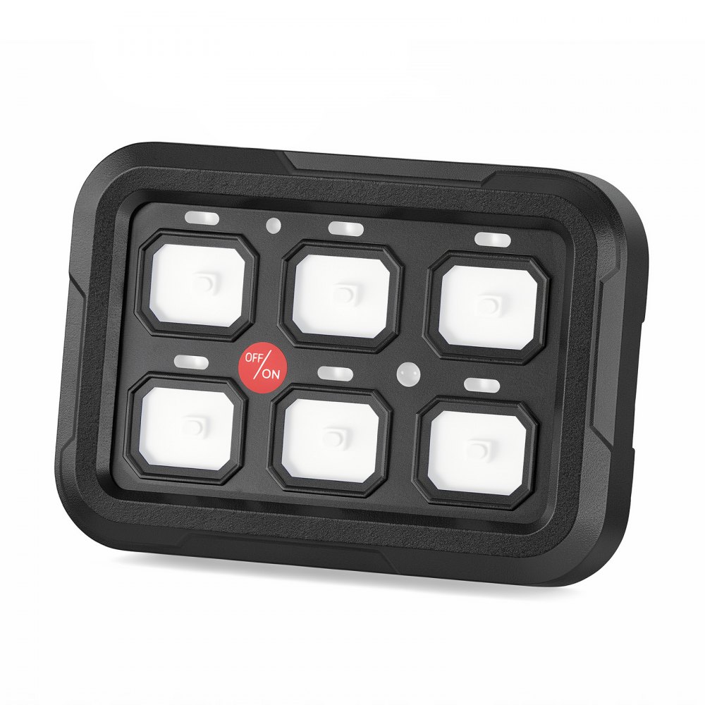 VEVOR Pannello Interruttori Controllo Circuito Fuoristrada RGB 6 Vie Auto Sistema di Controllo Relè 1440W 60A 12V-24V, Impermeabile, Pannello di Commutazione per Camion, Barche, ATV, UTV, SUV, Camper