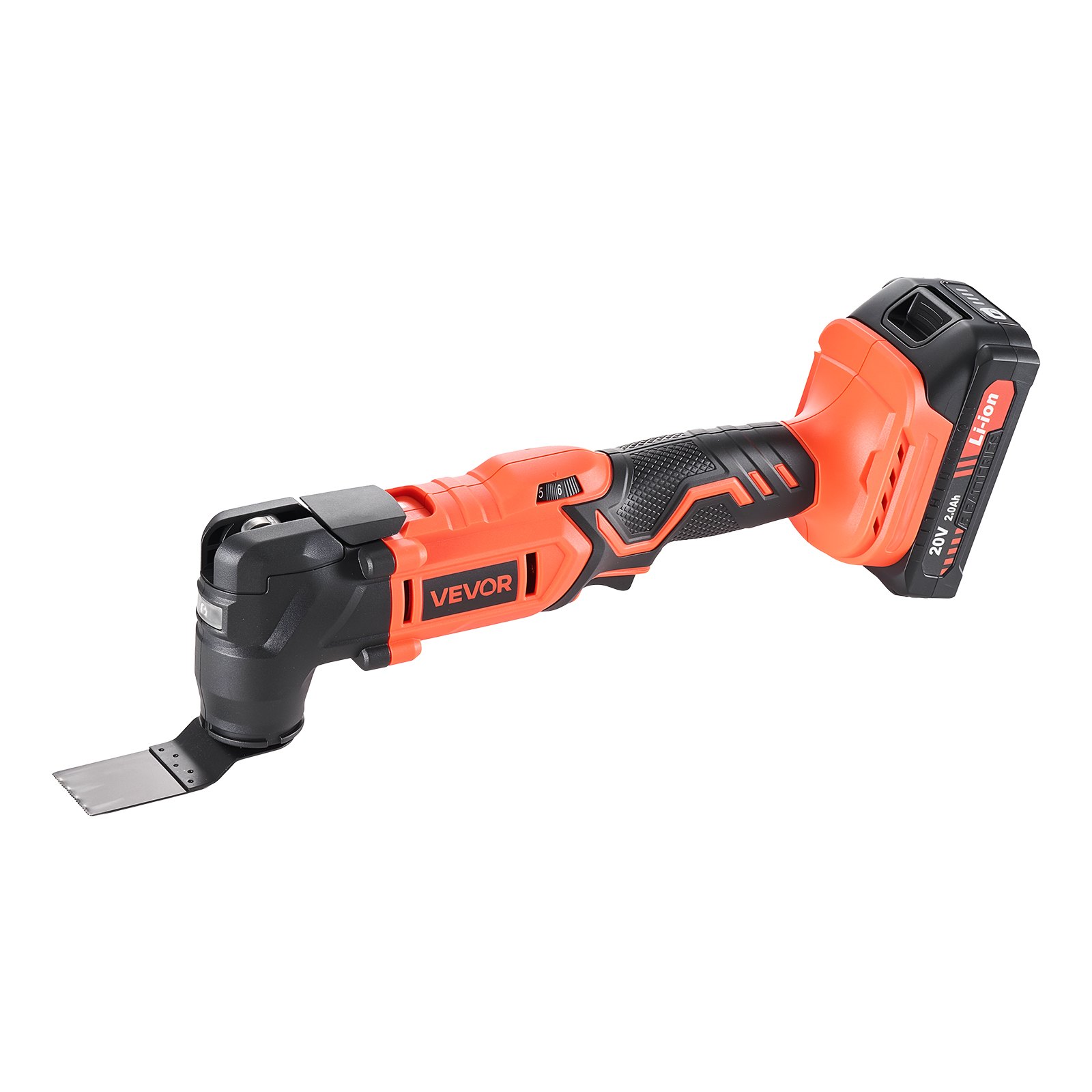 VEVOR Kit Utensile Oscillante Senza Fili, 20 V con 6 Velocità Variabili 8500 a 17000 OPM, Angolo di Oscillazione di 3,2°, Batteria e Caricabatteria da 2,0 Ah, con Luce di Lavoro a LED