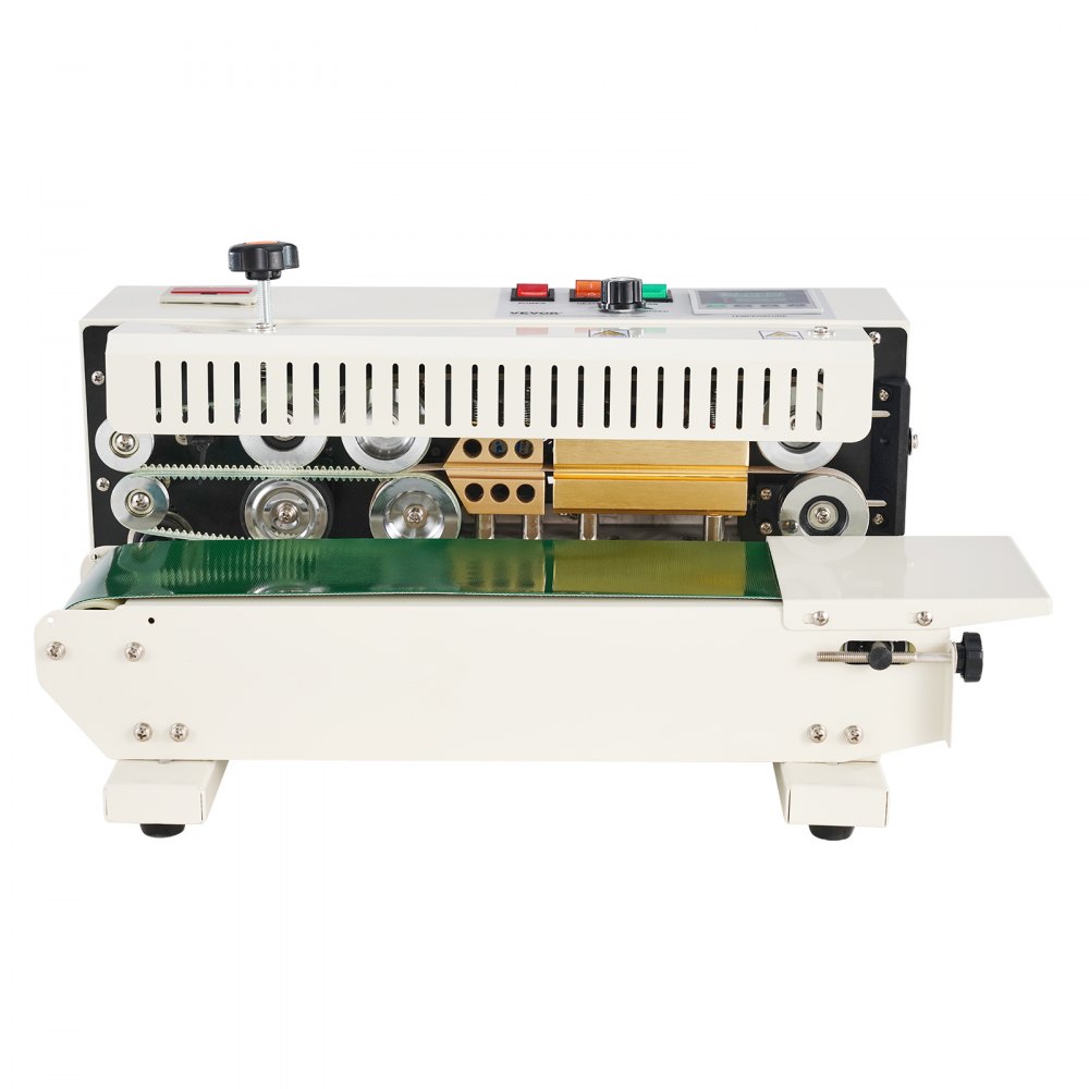 VEVOR Macchina Sigillatrice Orizzontale a Nastro Continuo per Sacchetti, Larghezza Saldatura 6-12 mm Controllo Digitale Temperatura, Funzione Conteggio, Sigillatrice Sacchetti di Plastica 0,02-0,8 mm