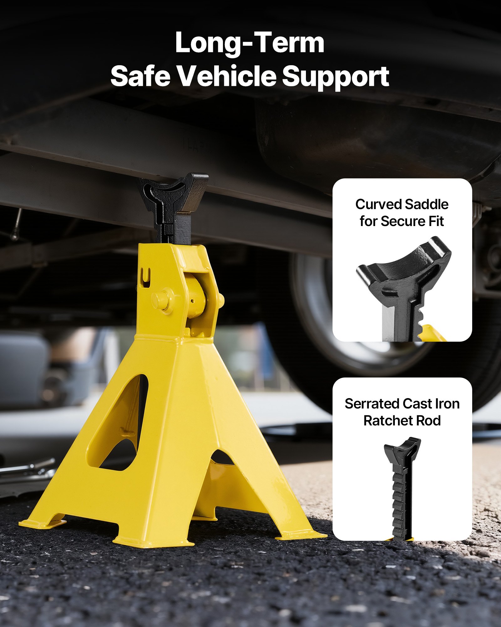 VEVOR Cric da Pavimento a Basso Profilo Capacita di 2 t, Cric da Pavimento da Corsa in Acciaio con Supporti, Pompa a Sollevamento Rapido a Pistone Singolo, per Carrelli per SUV Compatti