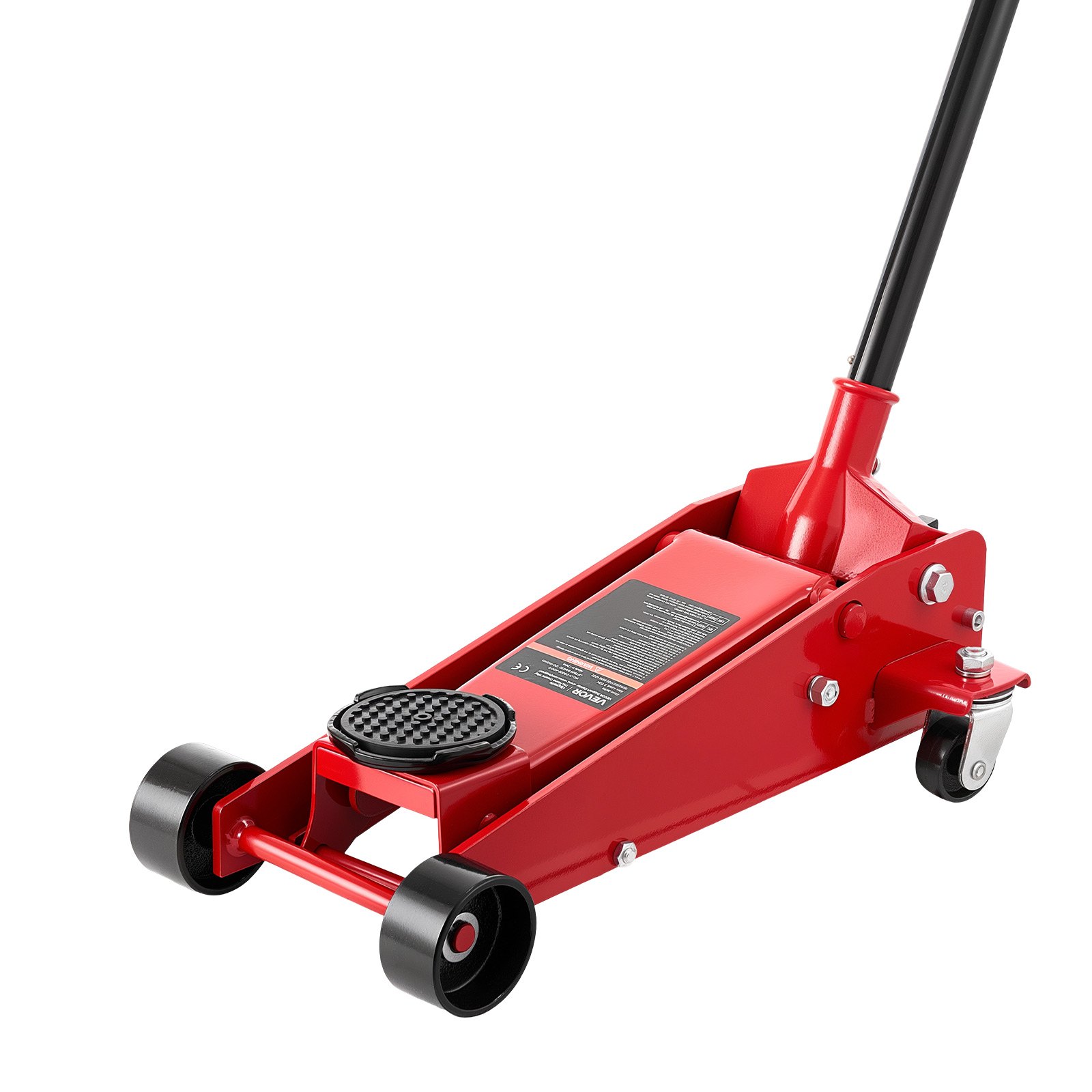 VEVOR Cric Idraulico a Carrello 3 Tonnellate a Basso Profilo, Cric Idraulico da Pavimento in Acciaio, a Pistone Singolo, Altezza di Sollevamento 130-500 mm, per Auto Sportivo, Berline, SUV e Pick-up