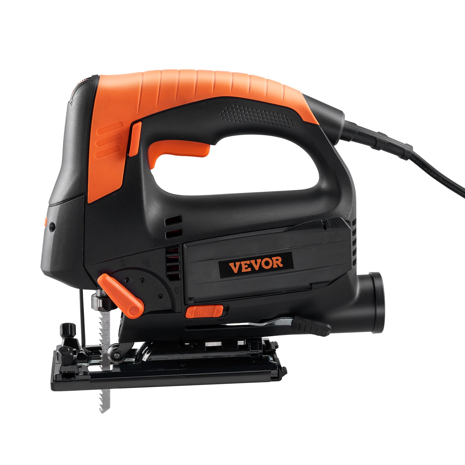 VEVOR Seghetto Alternativo a Filo 800W con Posizionamento Laser per Taglio Curvo per Legno Metallo, Seghetto Alternativo Corrente a Vuoto 2,5 A-3,5 A, Kit di Seghetto Alternativo 6 Velocità Regolabili